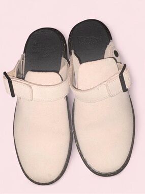 Dr. Martens Pale Pink Suede Clog Mules